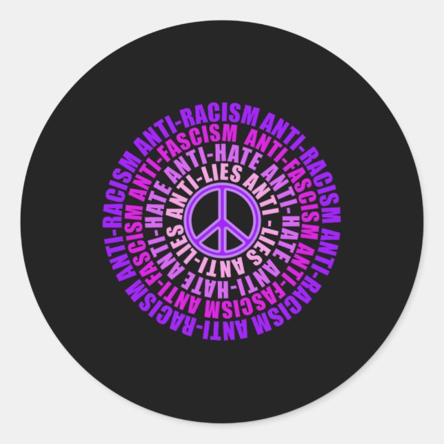 Anti Racism Fascism Lies Hate Resist Vote Shades O Classic Round Sticker (Front)