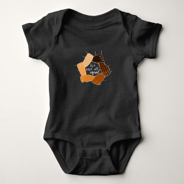 Anti Racism Hands Equality Baby Bodysuit (Front)