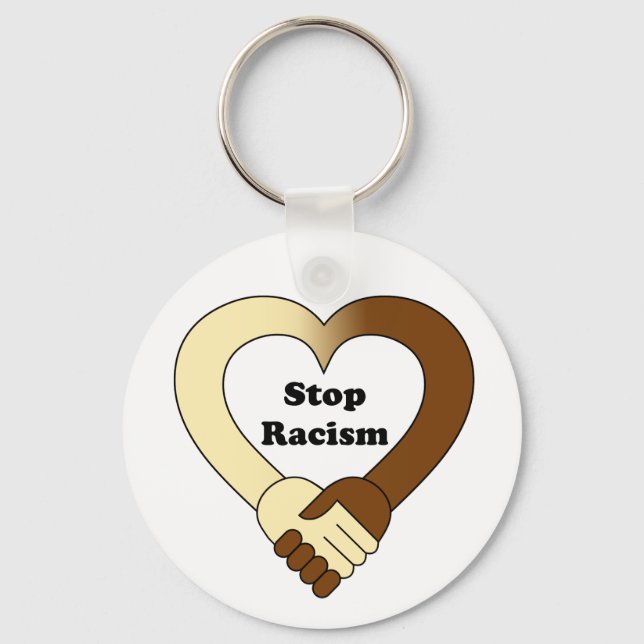 Anti racism handshake  logo key ring (Front)