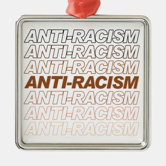 Anti-Racism Pattern Metal Tree Decoration (Front)