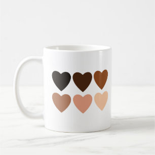 Anti-Racism Skintone Hearts Coffee Mug