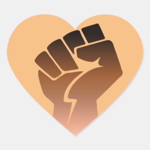 Anti-Racism Skintone Resist Fist Heart Sticker