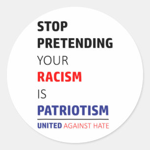 Anti Racism Trump Resist United Against Hate Classic Round Sticker