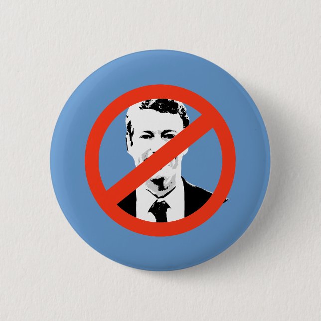 ANTI-RAND PAUL 6 CM ROUND BADGE (Front)