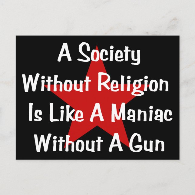 Anti-Religion Quote Postcard (Front)