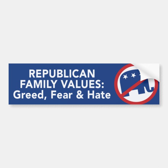 Anti Republican Bumper Sticker (Front)