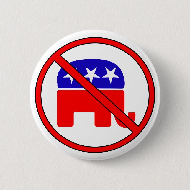 Anti Republican Elephant 6 Cm Round Badge (Front)