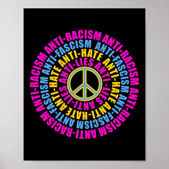 Anti Republican Peace Love Vote Blue Kamala Harris Poster (Front)