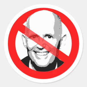 Anti Rick Scott Crossed Out Face Classic Round Sticker