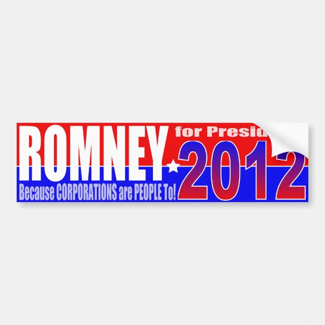 Anti-Romney Bumper Sticker (Front)