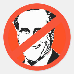 ANTI-ROMNEY CLASSIC ROUND STICKER