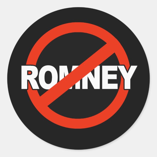 Anti Romney Name -.png Classic Round Sticker (Front)