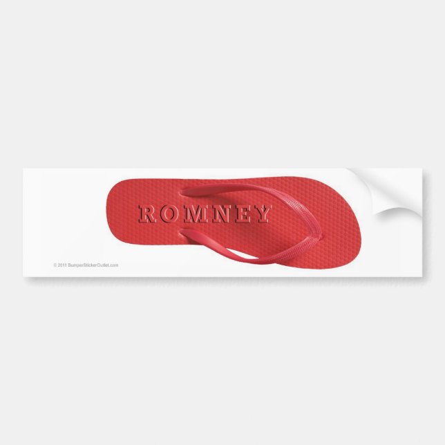 Anti-Romney sticker Red Flip-Flop (Front)