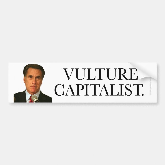 Anti-Romney sticker Vulture Capitalist (Front)