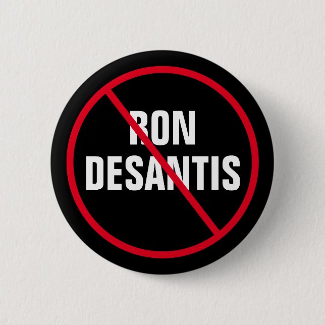 Anti Ron DeSantis Florida Democrat 6 Cm Round Badge (Front)