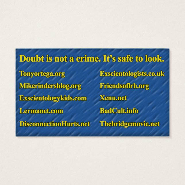 Anti-Scientology Info Card (Org Staff) (Back)