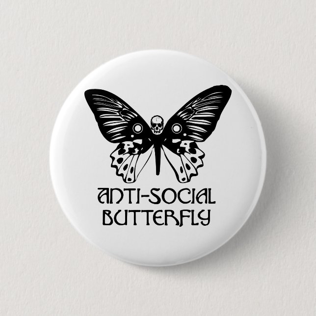 Anti-Social Butterfly 6 Cm Round Badge (Front)