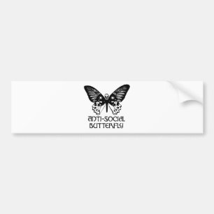 Anti-Social Butterfly Bumper Sticker