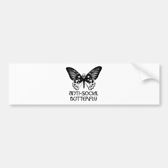Anti-Social Butterfly Bumper Sticker (Front)