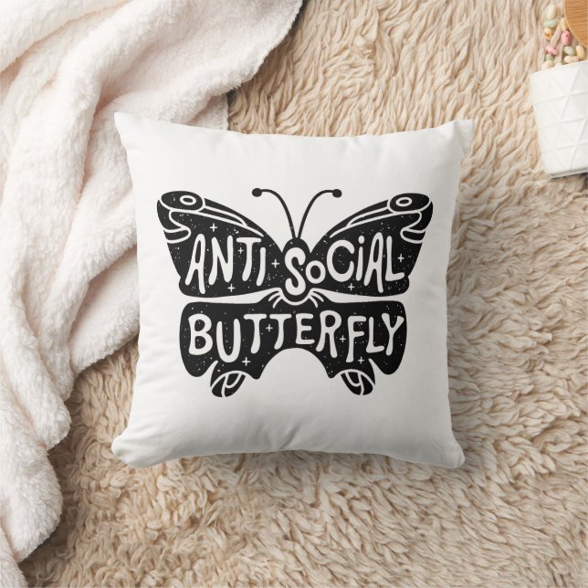 Anti social butterfly cushion (Blanket)