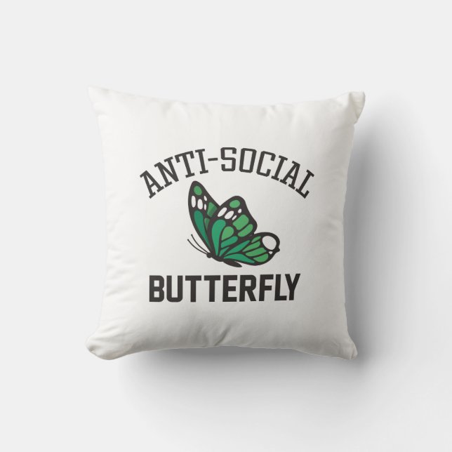 Anti-Social Butterfly Cushion (Front)