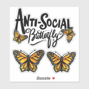 Anti-social Butterfly Introvert Antisocial Humour