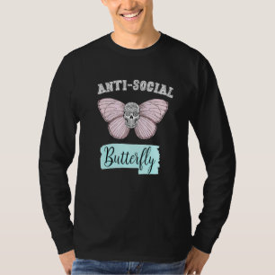 Anti-Social Butterfly Introvert Skull Pastel T-Shirt