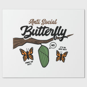 Anti Social Butterfly Wrapping Paper