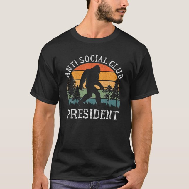 Anti Social Club President Antisocial Funny Bigfoo T-Shirt (Front)
