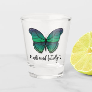 Anti Social Green Butterfly Shot Glass