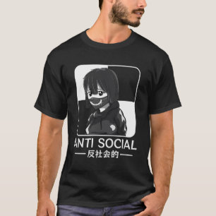 Anti-Social Japanese Edgy Alt Sad Anime Girl Soft  T-Shirt