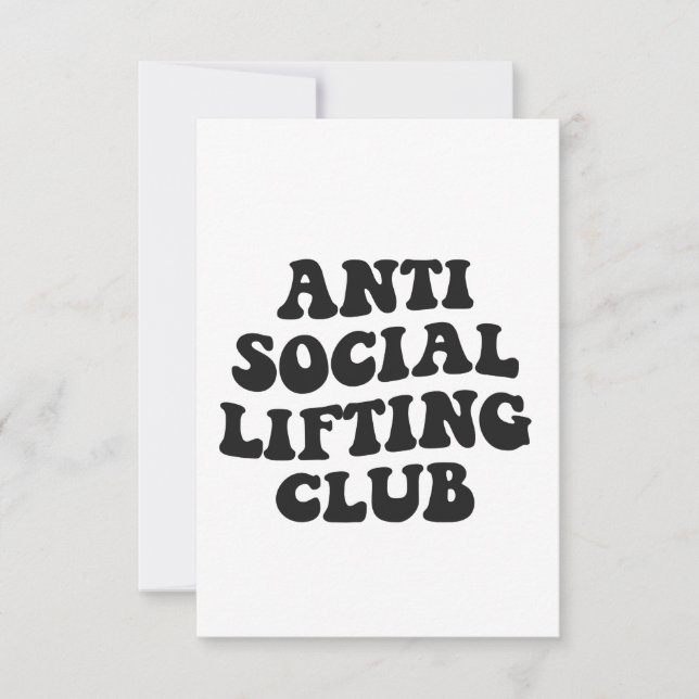 Anti Social Lifting Club Funny Gym Fitness Lover Thank You Card (Front)