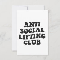 Anti Social Lifting Club Funny Gym Fitness Lover
