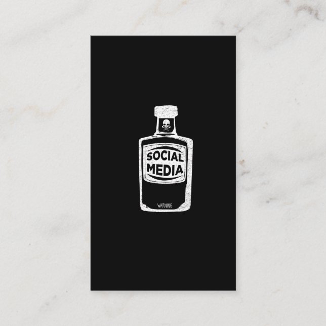 Anti Social Media Poison Side Effects Internet Business Card (Front)