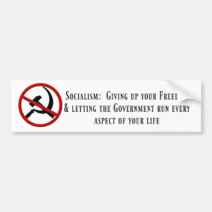 Anti-Socialist Bumper Sticker - Giving Up Freedom