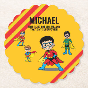 ANTI-STRESS KIDS HERO SUPERHERO POWER PAPER COASTER