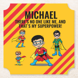 ANTI-STRESS KIDS HERO SUPERHERO POWER  PAPER COASTER