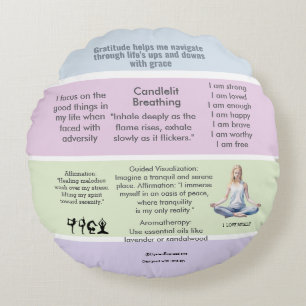ANTI-STRESS RELAX CALM Meditation PEACE Round Cushion