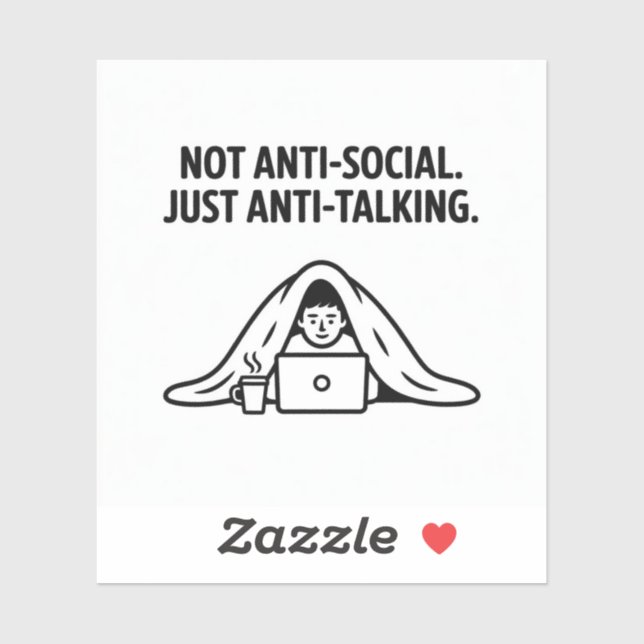 Anti-Talking – Funny Introvert Sticker (Sheet)