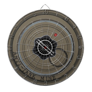 Anti-Tank Mine in Army Green Dartboard