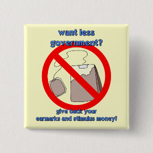Anti tea party 15 cm square badge