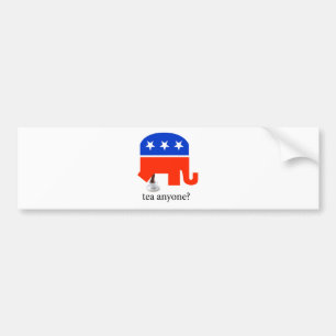 Anti Tea-Party Elephant Poop in Tea Cup Bumper Sticker