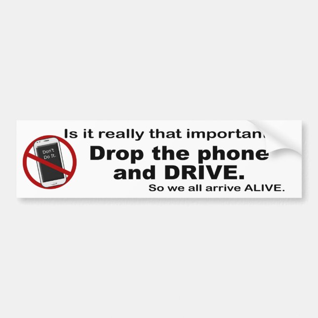 Anti Text and Driving Bumper Sticker (Front)