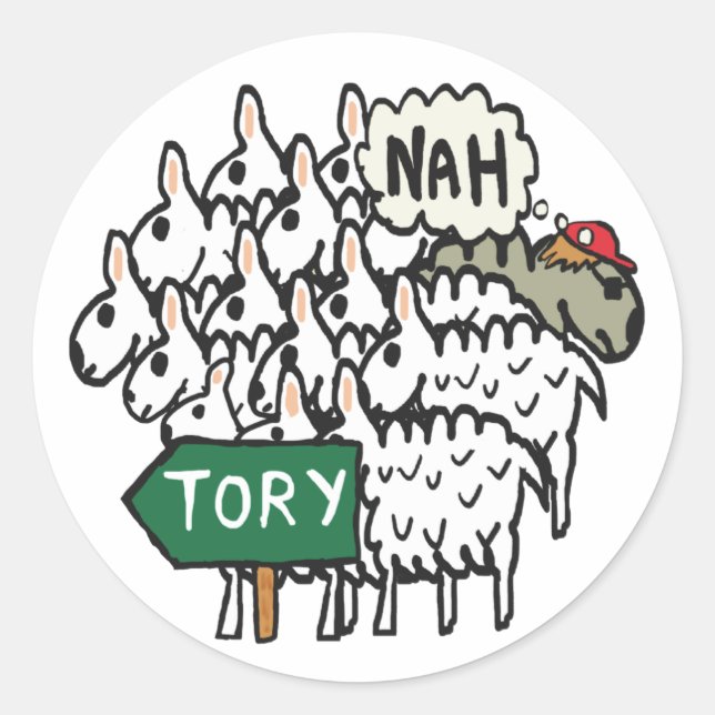 Anti Tory Classic Round Sticker (Front)