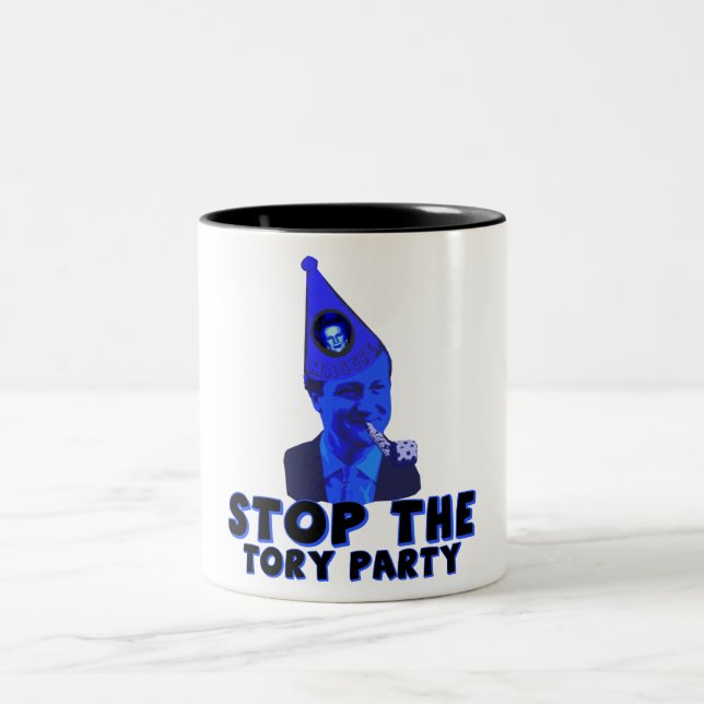 Anti Tory party Two-Tone Coffee Mug (Center)