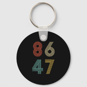 Anti Trump 8647 86 47 Impeach 47 Retro Key Ring