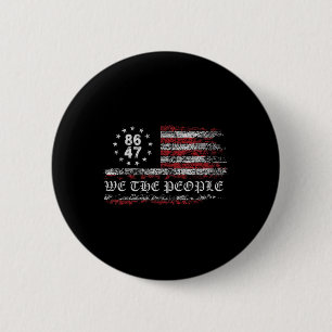 Anti Trump 8647 86 47 Us Flag We The People 6 Cm Round Badge