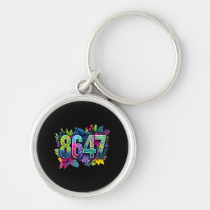 Anti Trump 8647 Floral Resist 86 47 Impeach Trump Key Ring