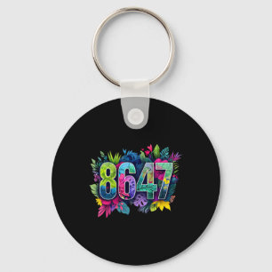 Anti Trump 8647 Floral Resist 86 47 Impeach Trump Key Ring