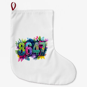 Anti Trump 8647 Floral Resist 86 47 Impeach Trump Large Christmas Stocking